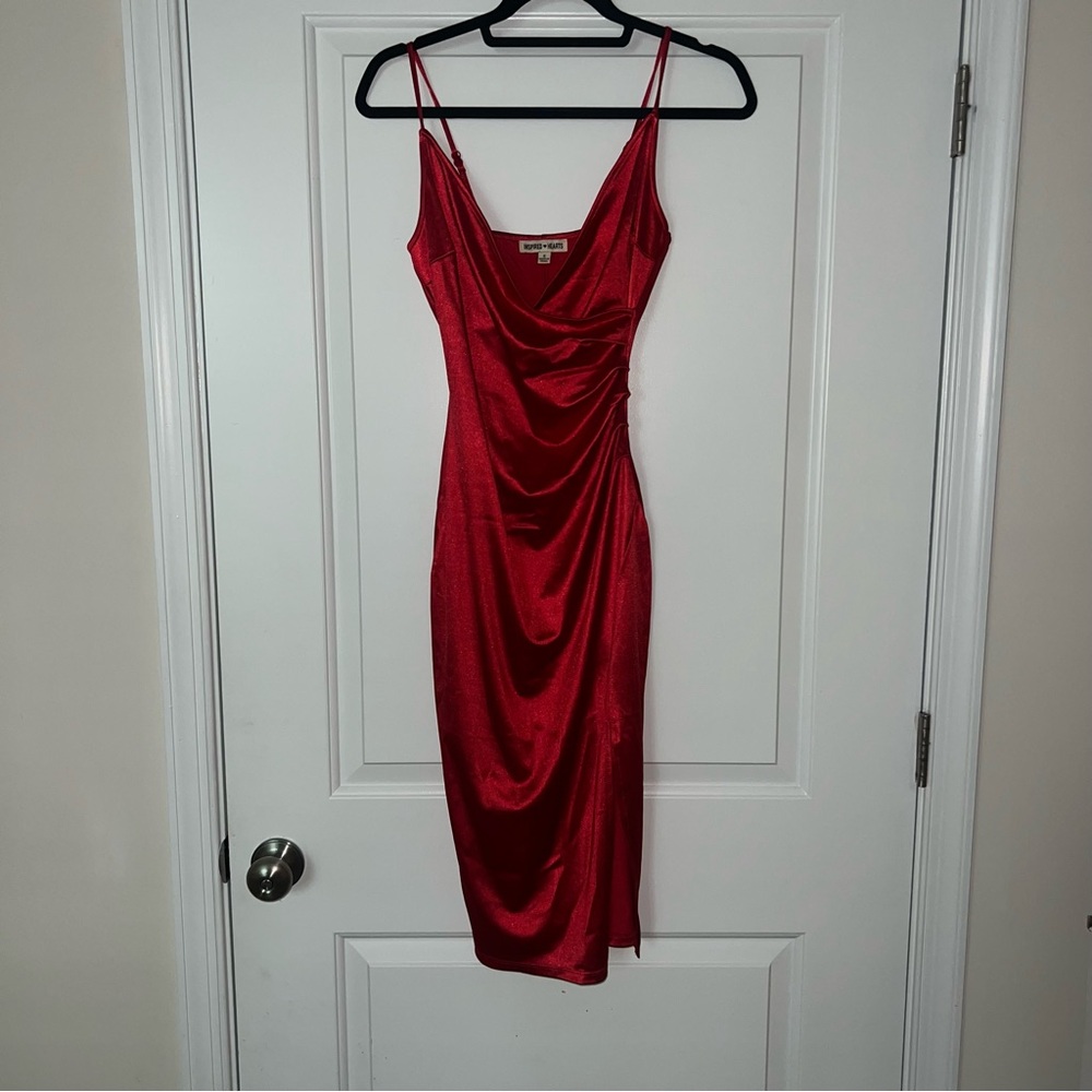 Inspired Hearts Radiant Red Midi Dress